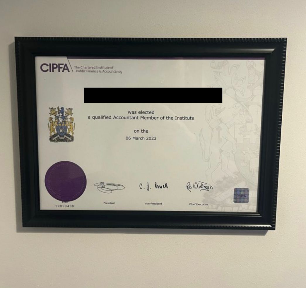 Buy CIPFA Diploma Certificate Online in the UK